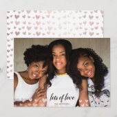 おしゃれなローズゴールドのハート　たくさんの愛を込めて バレンタイン シーズンカード (正面/裏面)