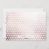 おしゃれなローズゴールドのラブハーツファミリー バレンタインデー シーズンカード (裏面)