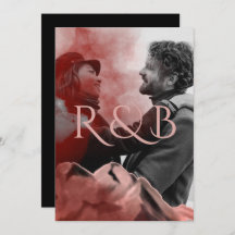 おしゃれなローズゴールドの山々オーバーレイ写真 ウェディング