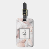 おしゃれなローズゴールドの幾何学的な大理石のデザイン ラゲッジタグ (正面縦)
