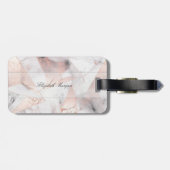 おしゃれなローズゴールドの幾何学的な大理石のデザイン ラゲッジタグ (裏面横)