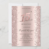 おしゃれなローズゴールドの輝き ダイヤモンド 15歳の誕生日 招待状 (正面)