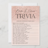 おしゃれなローズゴールドグリッターオンブレピンクの結婚式トリビア 招待状 (正面)
