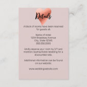 おしゃれなローズゴールドハートウェディング エンクロージャーカード (正面)