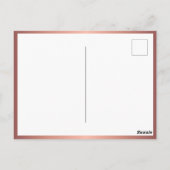 おしゃれなローズゴールドメタリックフォト誕生日感謝 ポストカード (裏面)