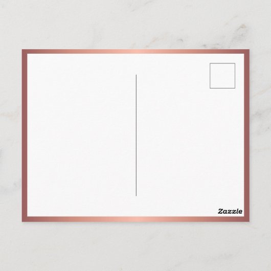 おしゃれなローズゴールドメタリックフォト誕生日感謝  ポストカード (裏面)