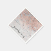おしゃれなローズゴールド モダンマーブル グラムウェディングパーティー スタンダードカクテルナプキン (角)