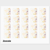 おしゃれなワイルドフラワーのスクリプト ブライズシャワー スクエアシール (シート)