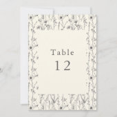 おしゃれなワイルドフラワーのテーブルナンバー 招待状 (正面)