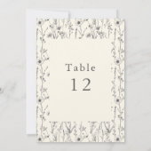 おしゃれなワイルドフラワーのテーブルナンバー 招待状 (裏面)