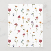おしゃれなワイルドフラワーフィールド ボヘミアンブライダルシャワー招待状 チラシ (裏面)