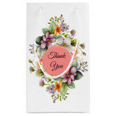 おしゃれなワイルドフラワー ブライダルシャワーのお土産 スモールペーパーバッグ (裏面)