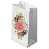 おしゃれなワイルドフラワー ブライダルシャワーのお土産 スモールペーパーバッグ (正面アングル)