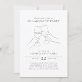 おしゃれなワインエンゲージメントパーティー 招待状 (正面)