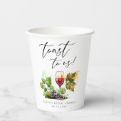 おしゃれなワインチームへの私たちへのチアーズ 水彩画ワインをテーマにした 紙コップ (正面)