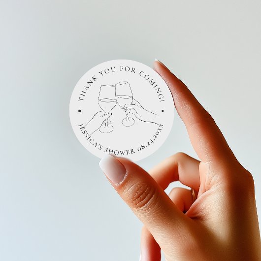 おしゃれなワインブライダルシャワー ラウンドシール