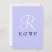 おしゃれなワインブルー結婚式のモノグラム 招待状 (裏面)