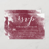 おしゃれなワインボトルと水彩画の結婚式出欠確認カード 出欠カード (正面/裏面)