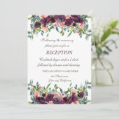 おしゃれなワインレッドの花の結婚式披露宴 招待状 (スタンド正面)