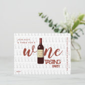 おしゃれなワイン テイスティング パーティーの招待状 ミニマリスト 招待状 (スタンド正面)