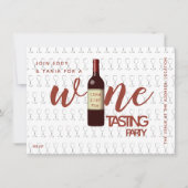 おしゃれなワイン テイスティング パーティーの招待状 ミニマリスト 招待状 (正面)