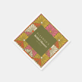 おしゃれなヴィンテージグリーンフラワーブライダルシャワーカスタム スタンダードカクテルナプキン (角)