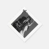 おしゃれなヴィンテージスクリプトカスタム写真ウェディング スタンダードカクテルナプキン (角)