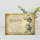 おしゃれなヴィンテージ古い紙リハーサルディナー招待状 招待状 (スタンド正面)