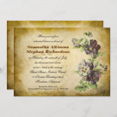 おしゃれなヴィンテージ古い紙リハーサルディナー招待状 招待状 (正面/裏面)