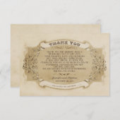 おしゃれなヴィンテージ結婚式の感謝カード サンキューカード (正面/裏面)