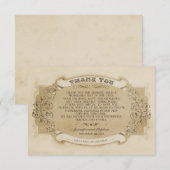 おしゃれなヴィンテージ結婚式の感謝カード サンキューカード (正面/裏面)