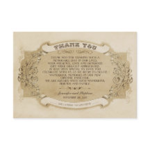 おしゃれなヴィンテージ結婚式の感謝カード