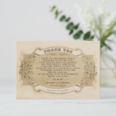 おしゃれなヴィンテージ結婚式の感謝カード サンキューカード (スタンド正面)