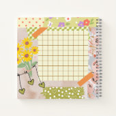 おしゃれなヴィンテージ スクラップブッキング キノコをパーソナライズ ノートブック (裏面)