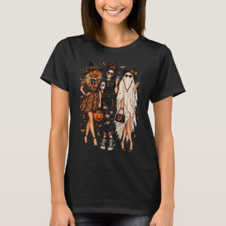 おしゃれなヴィンテージ・ハロウィンガールズTシャツ Tシャツ