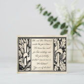 おしゃれなヴィンテージ パーチメント ユニーク 私たちだけで結婚しました 案内ポストカード (スタンド正面)