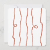 おしゃれなヴェローナ オレンジ リボン ボウ ブライダル シャワー 招待状 (裏面)