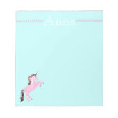 おしゃれな一角獣のピンク ノートパッド (正面)