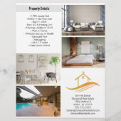 おしゃれな不動産テンプレート（両面グレー） チラシ (裏面)