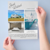 おしゃれな不動産テンプレート(両面グレー) チラシ (手)