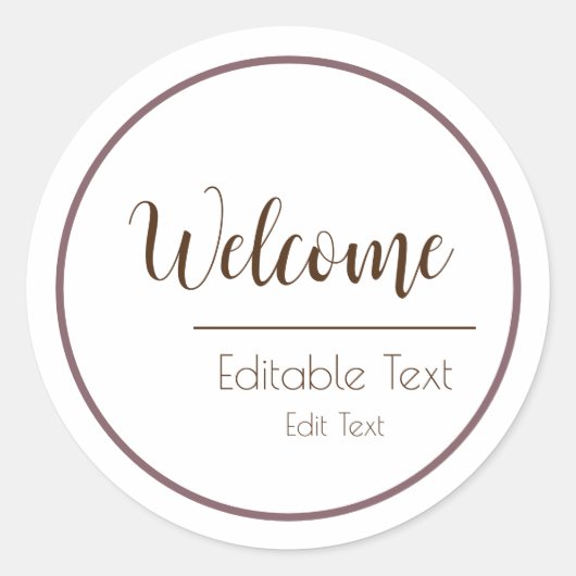 おしゃれな丸型ステッカー シンプルなデザイン ラウンドシール (正面)