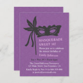 おしゃれな仮面のシルエット・マスカレードパーティーの招待状 招待状 (正面/裏面)