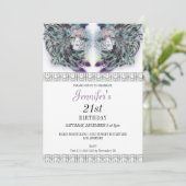 おしゃれな仮面舞踏会のマスク 誕生日招待状 招待状 (スタンド正面)