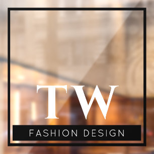 おしゃれな会社看板 透明ブラック ウィンドウサイン