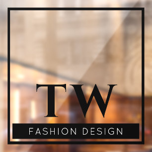 おしゃれな会社看板 透明ブラック ウィンドウサイン