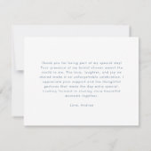 おしゃれな何か青い結婚前のお祝い感謝カード サンキューカード (裏面)