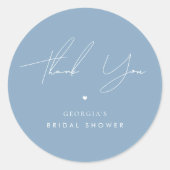 おしゃれな何か青い結婚式前祝い感謝 ラウンドシール (正面)