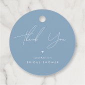 おしゃれな何か青い ブライダルシャワーの感謝祭 フェイバータグ (裏面)