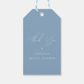 おしゃれな何か青い ブライダルシャワーの感謝 ギフトタグ (裏面)