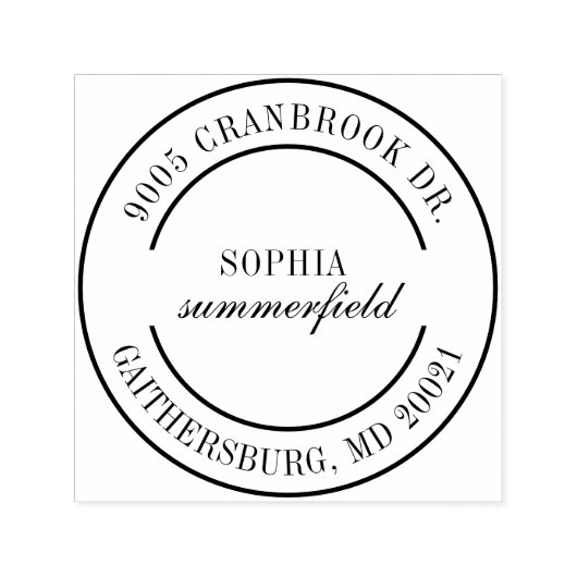 おしゃれな個人用返信住所ゴムスタンプ セルフインキングスタンプ (デザイン)